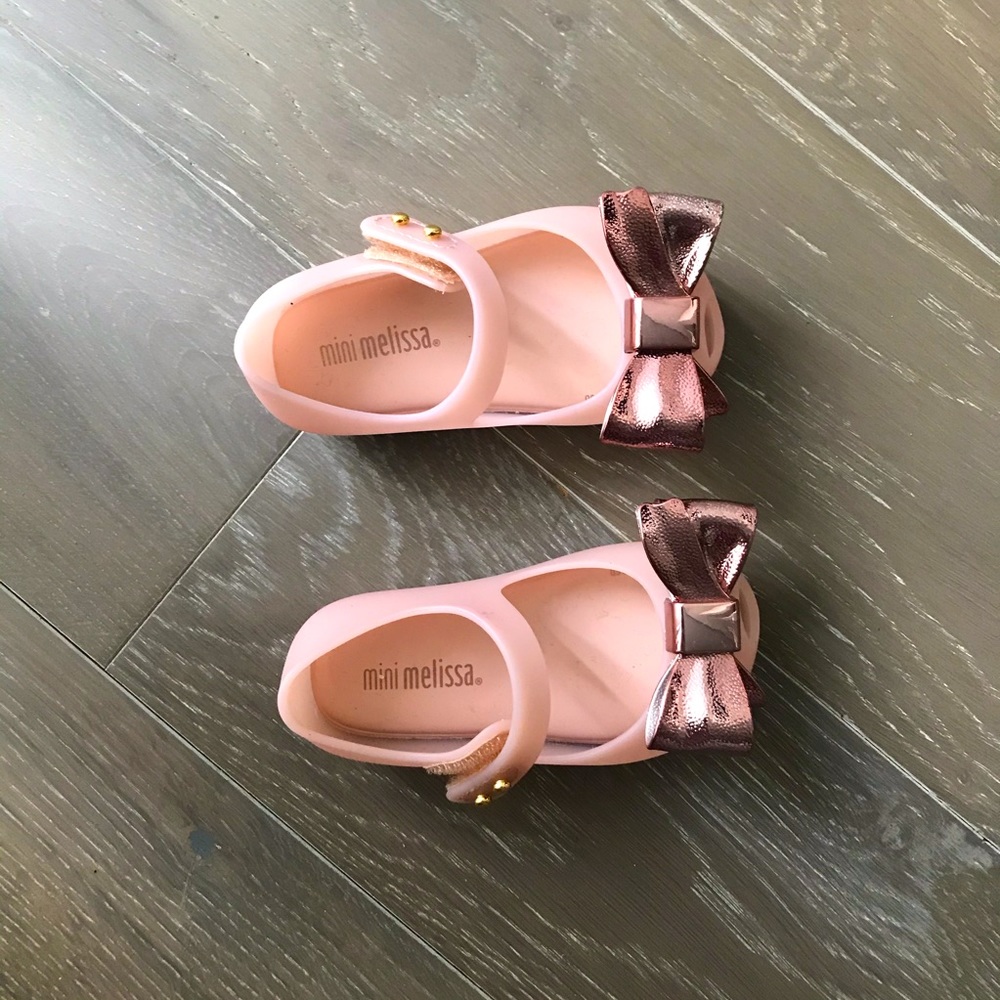 Metallic Rose Gold Pink Mini Melissa Walker Shoes